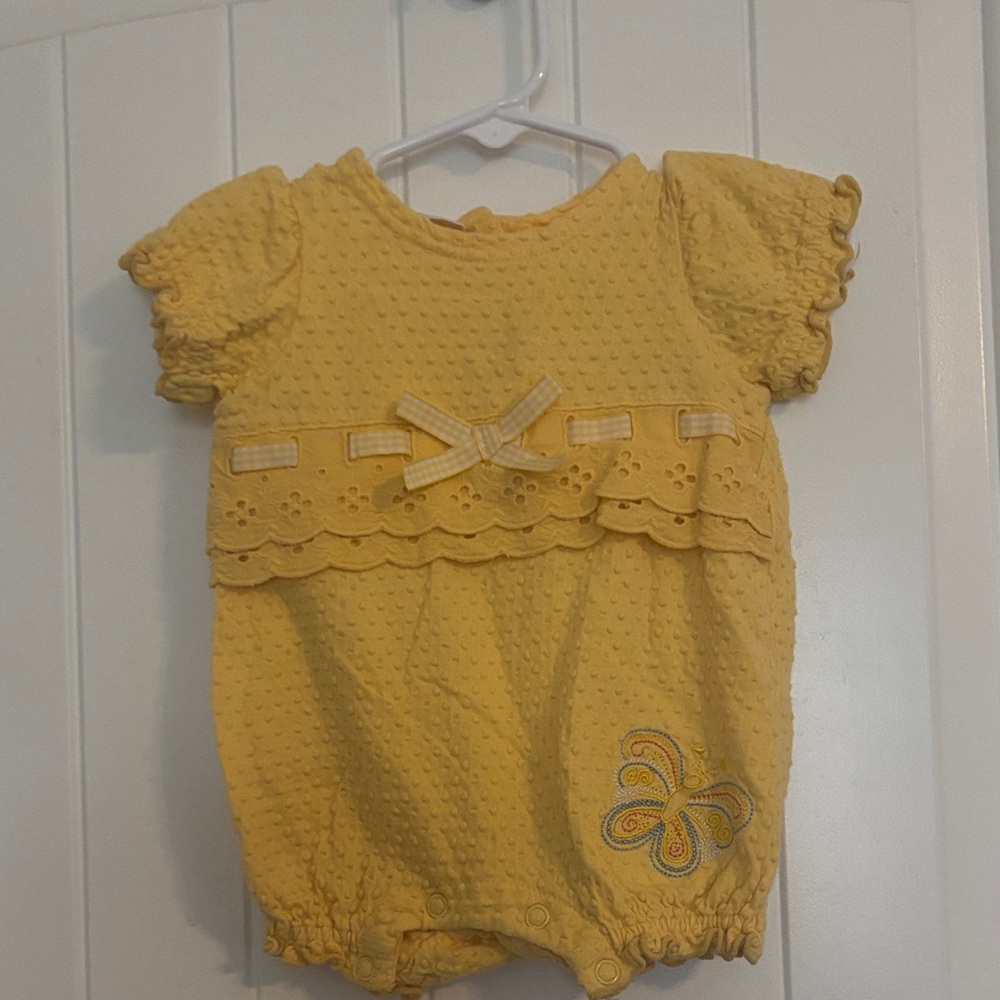 Yellow Eyelet Kids Bodysuit
